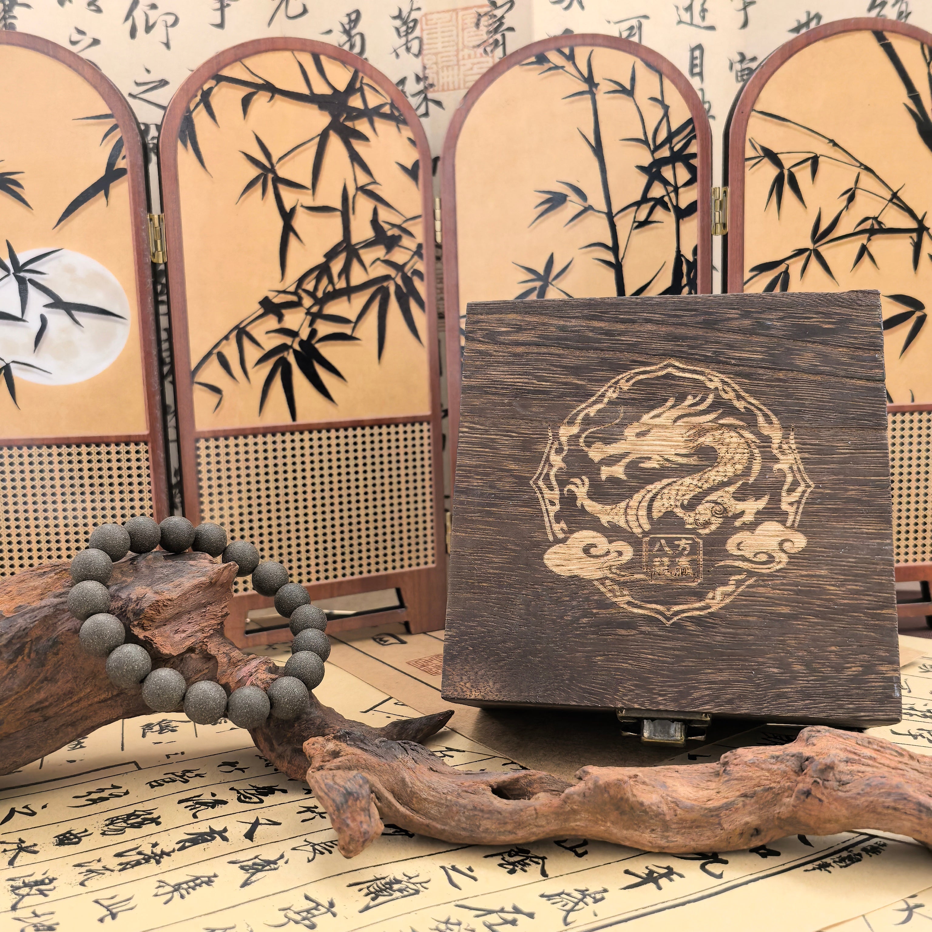 Pulsera de cuentas de hierbas chinas Rehmannia preparada