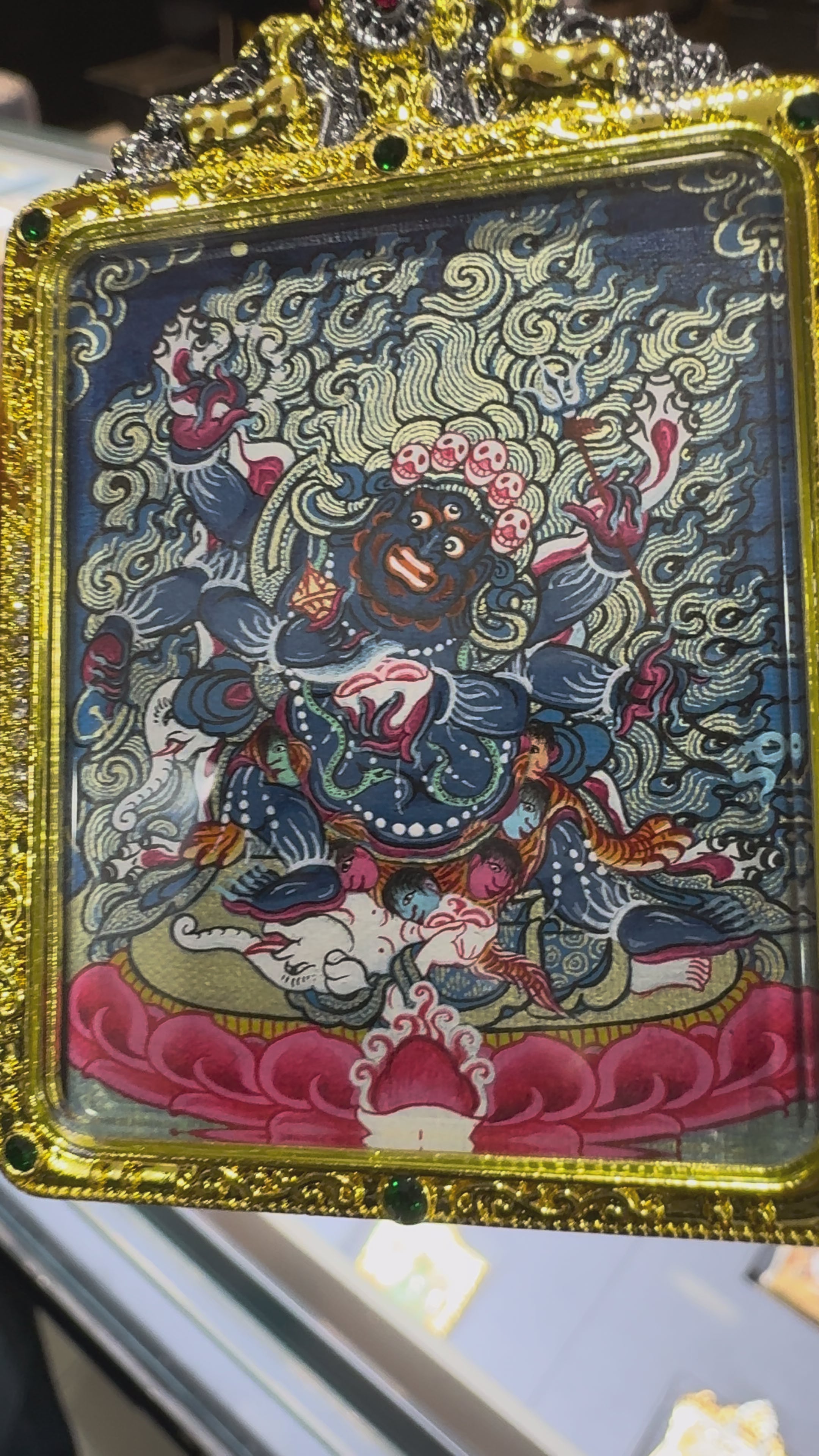Colgante Thangka de Mahakala